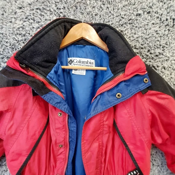 Columbia Sportswear Company Raincoat Kids 10/12 Red Doubled - Picture 7 of 9